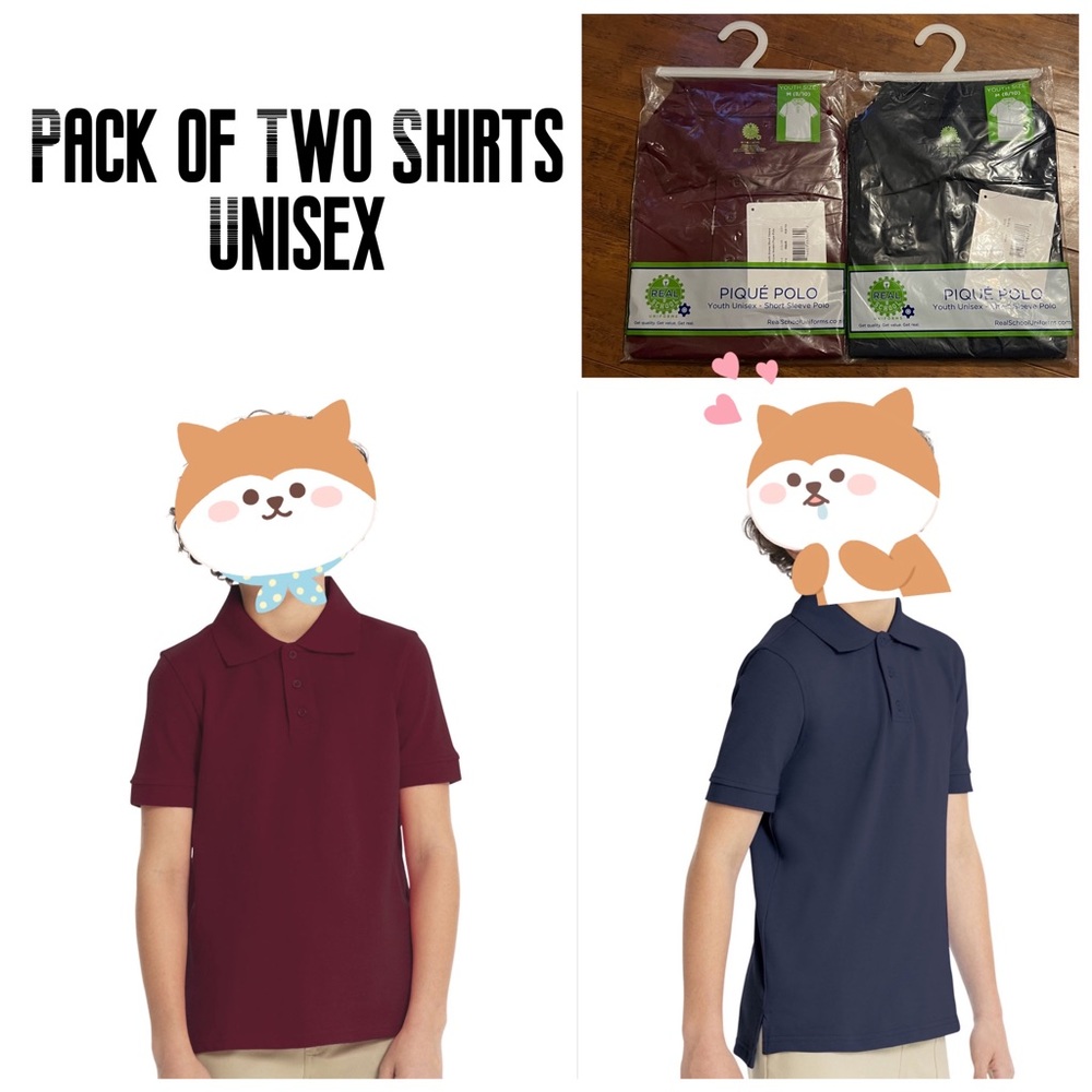 Girls kids School uniform short sleeve polo shirt